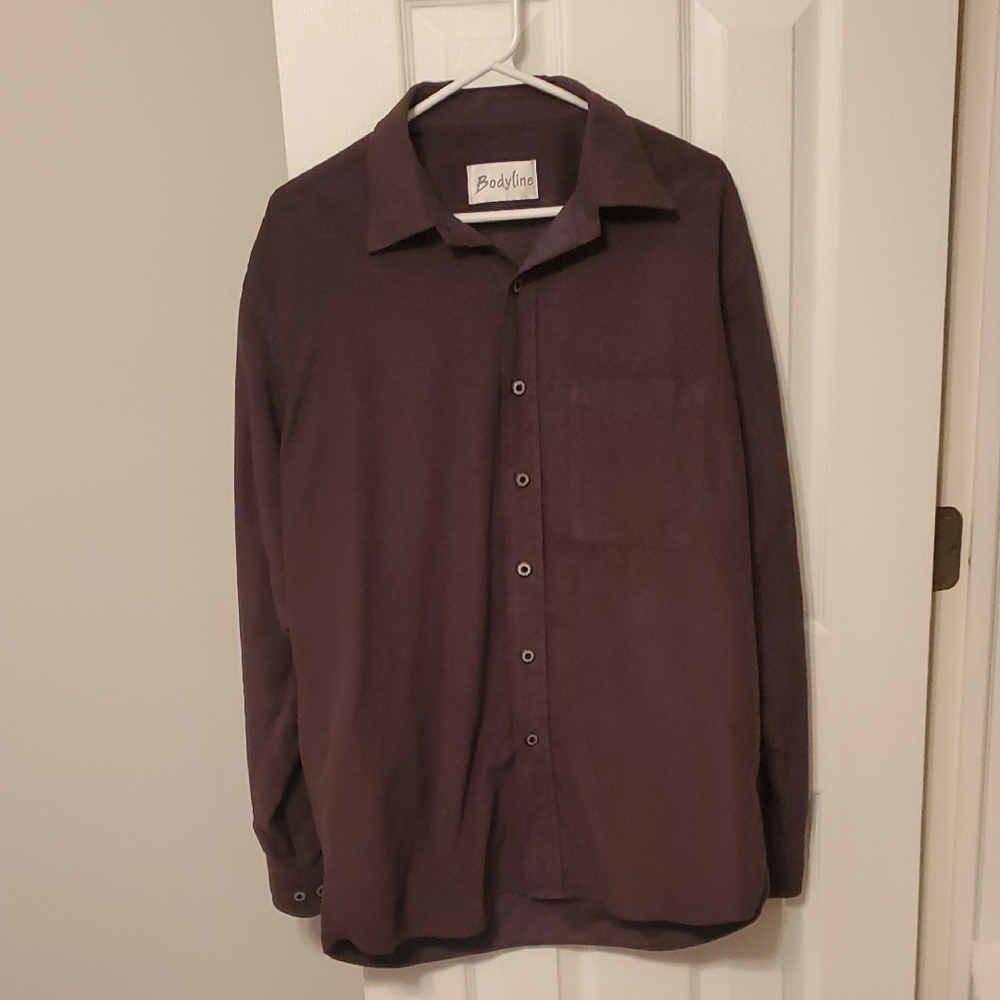 Men's grey button down shirt